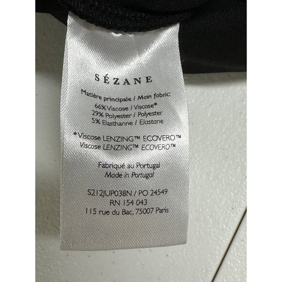 Sezane Skirt Women 2XL Black Calvi Mini Wrap Pull On Stretch Classic Comfortable - Picture 4 of 6